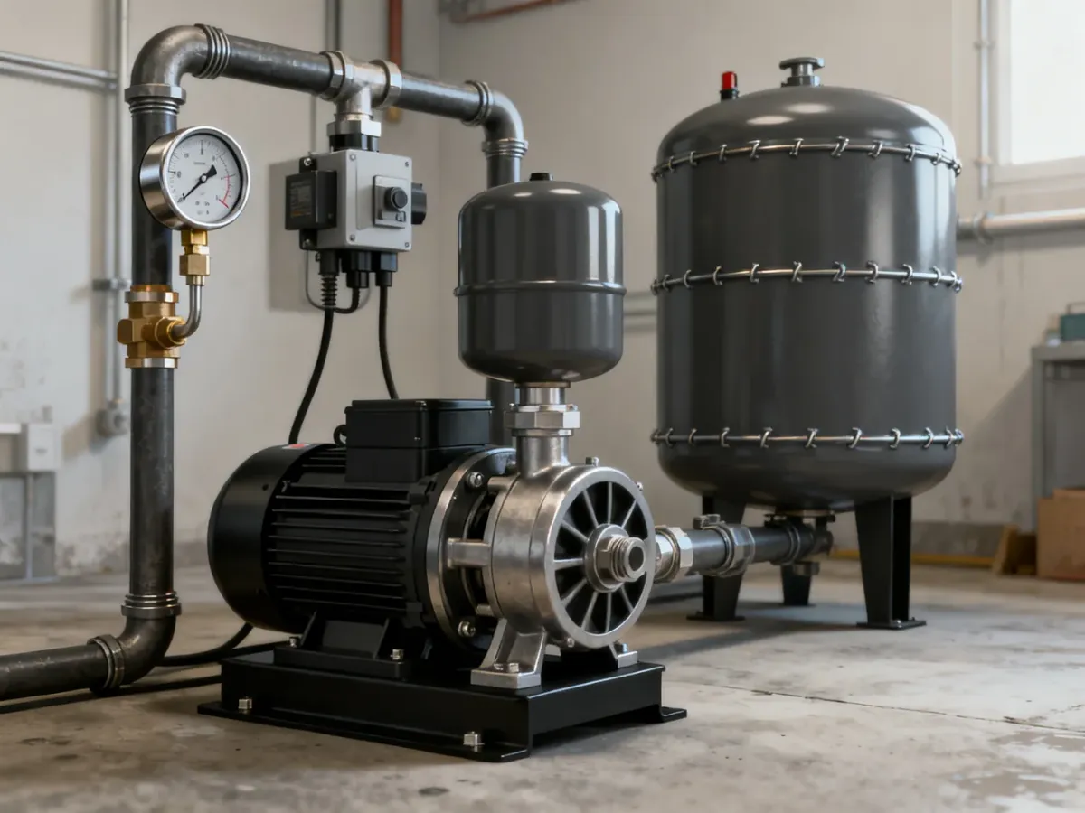 Zestaw hydroforowy z pompą, zbiornikiem i automatyką ciśnieniową